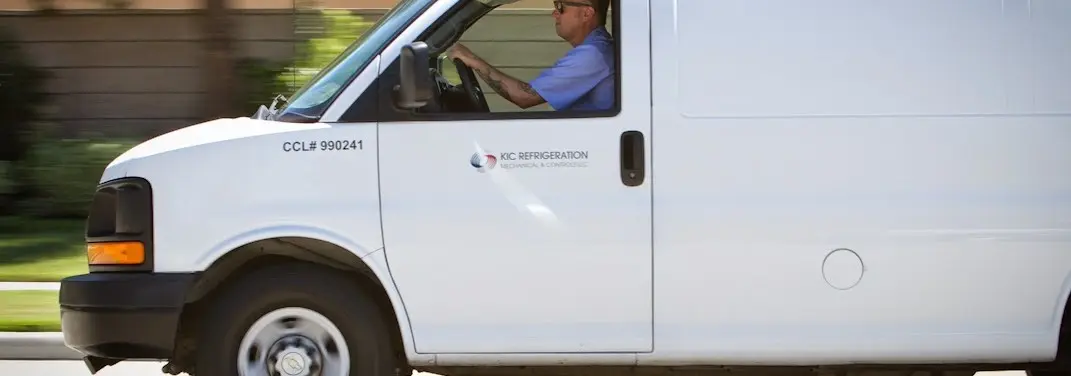KIC Refrigeration service vehicle serving Pelham area